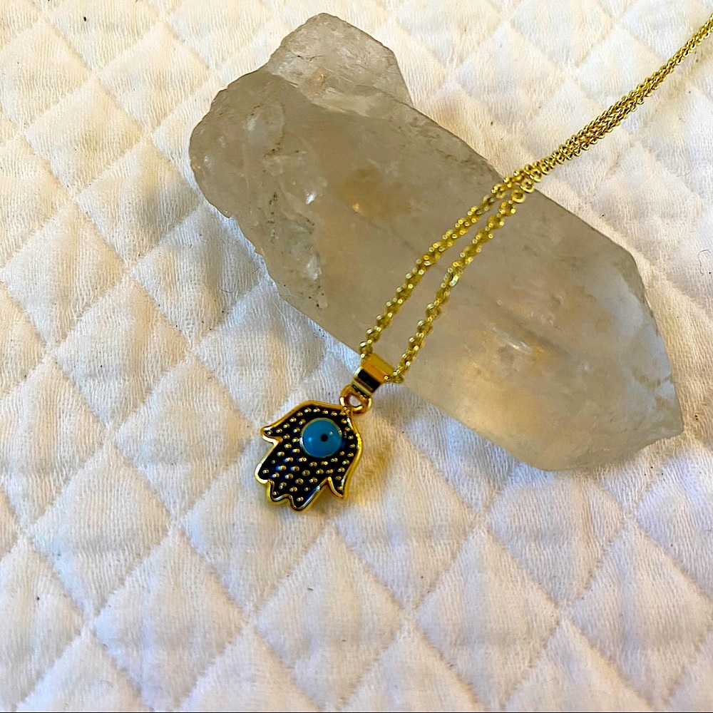 Enamel Evil-Eye Gold necklace